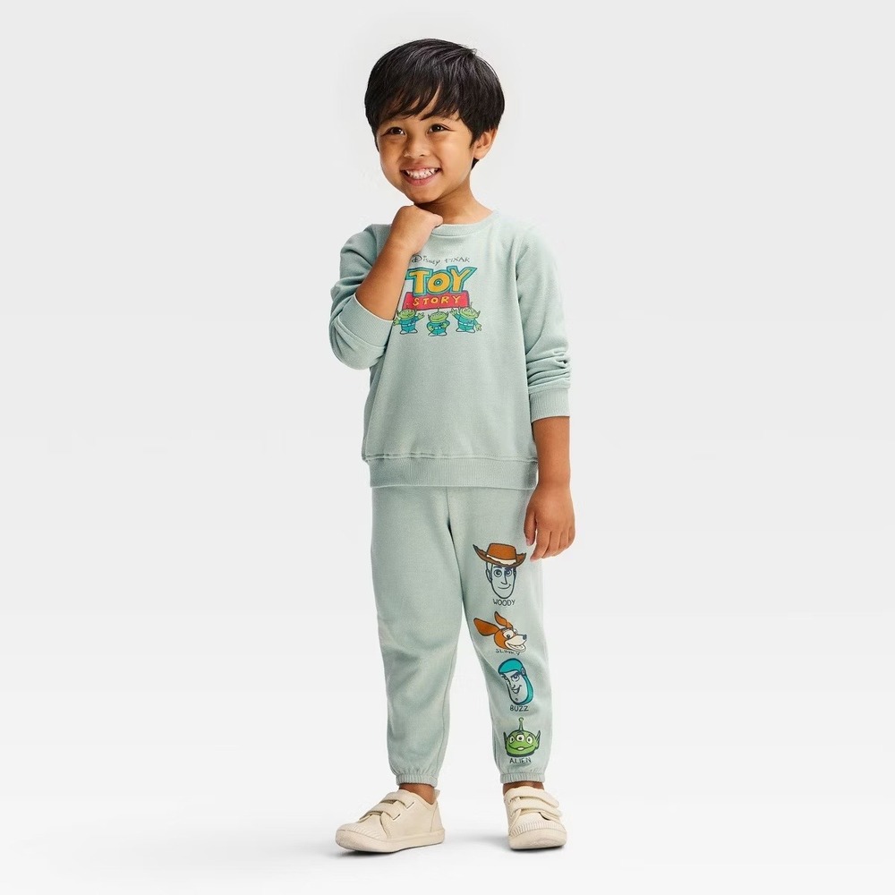 Disney Toy Story Sweatshirt Pants Set Kids Light Blue Friendship NWT